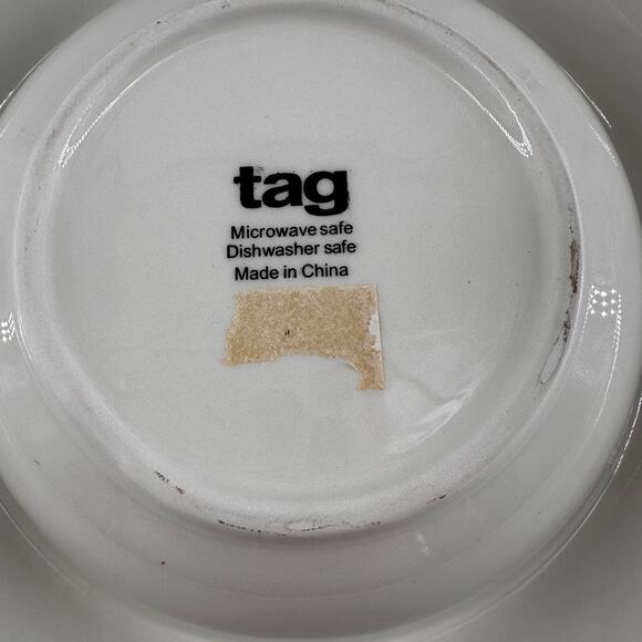 Patriotic Red White Blue Stripe Tag Round Chip n Dip plate server - Picture 5 of 5